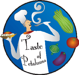 Taste of Petaluma logo. This event is a fundraiser for Cinnabar Theater, a treasure of theatrical delights for 30 years, one of the highlights of living in Sonoma County